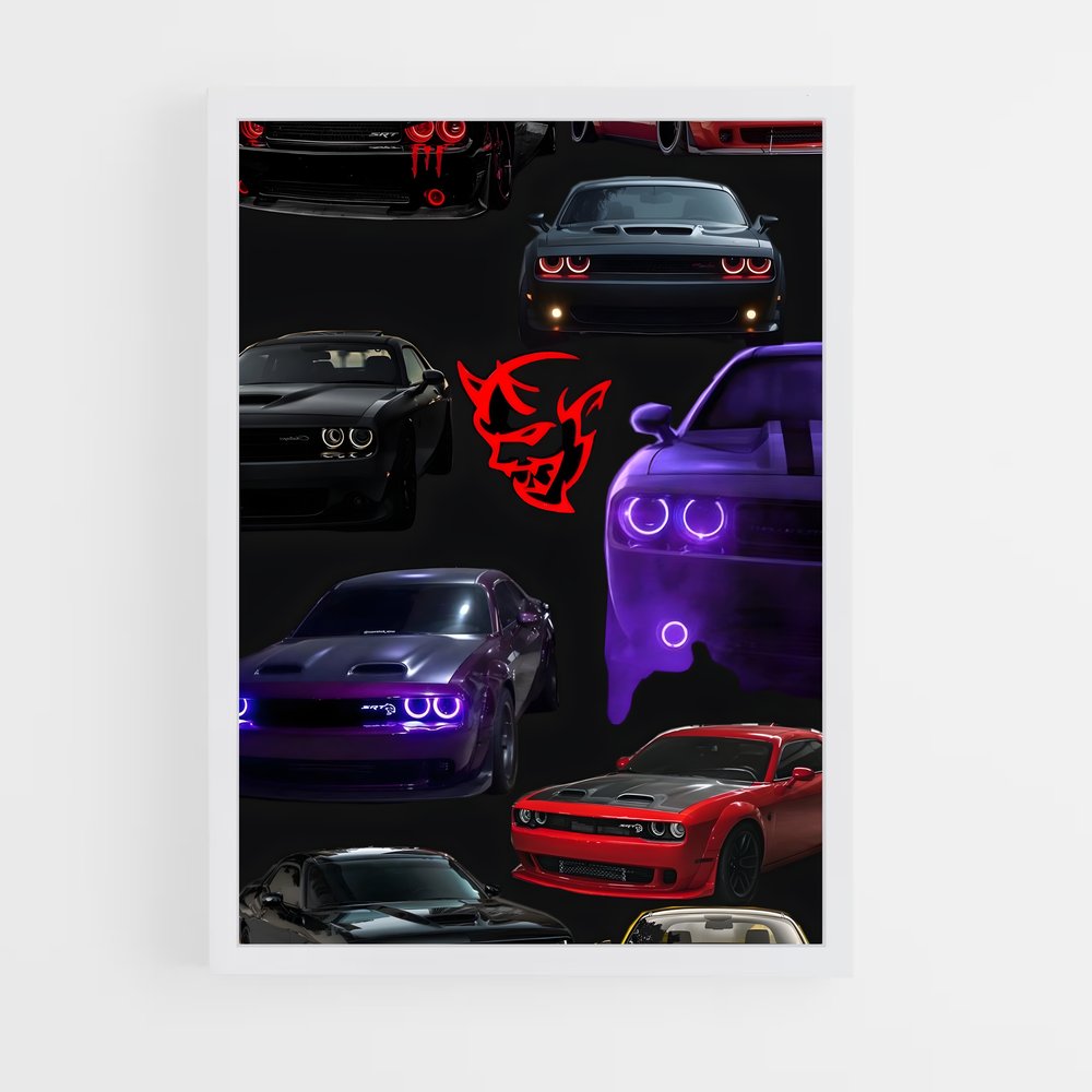 Poster Colorful Racers – affiche Dodge (vue 3)